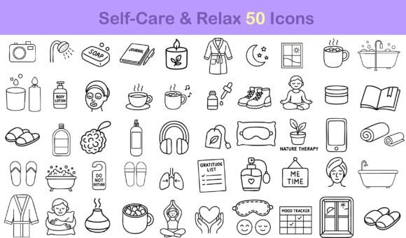 Download Hand Drawn Wellness Self Care Relax Svg - Wellness Collection