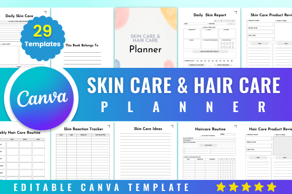 Download Editable Skin Care &amp; Hair Care Planner - Skin care Collection