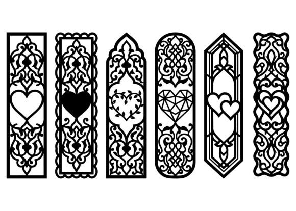Download Luxury Ornamental Heart Bookmark EPS - Luxury Collection